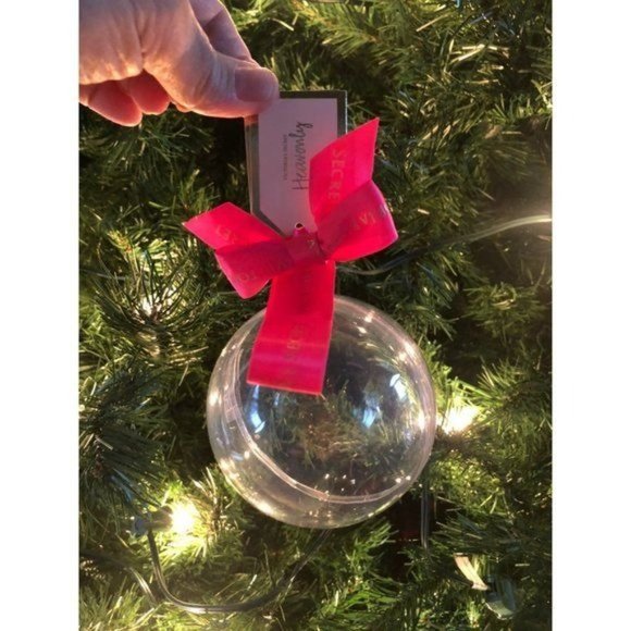 Victoria's Secret Pink Bow Ribbon Clear Ball Ornament NWT - Picture 1 of 3